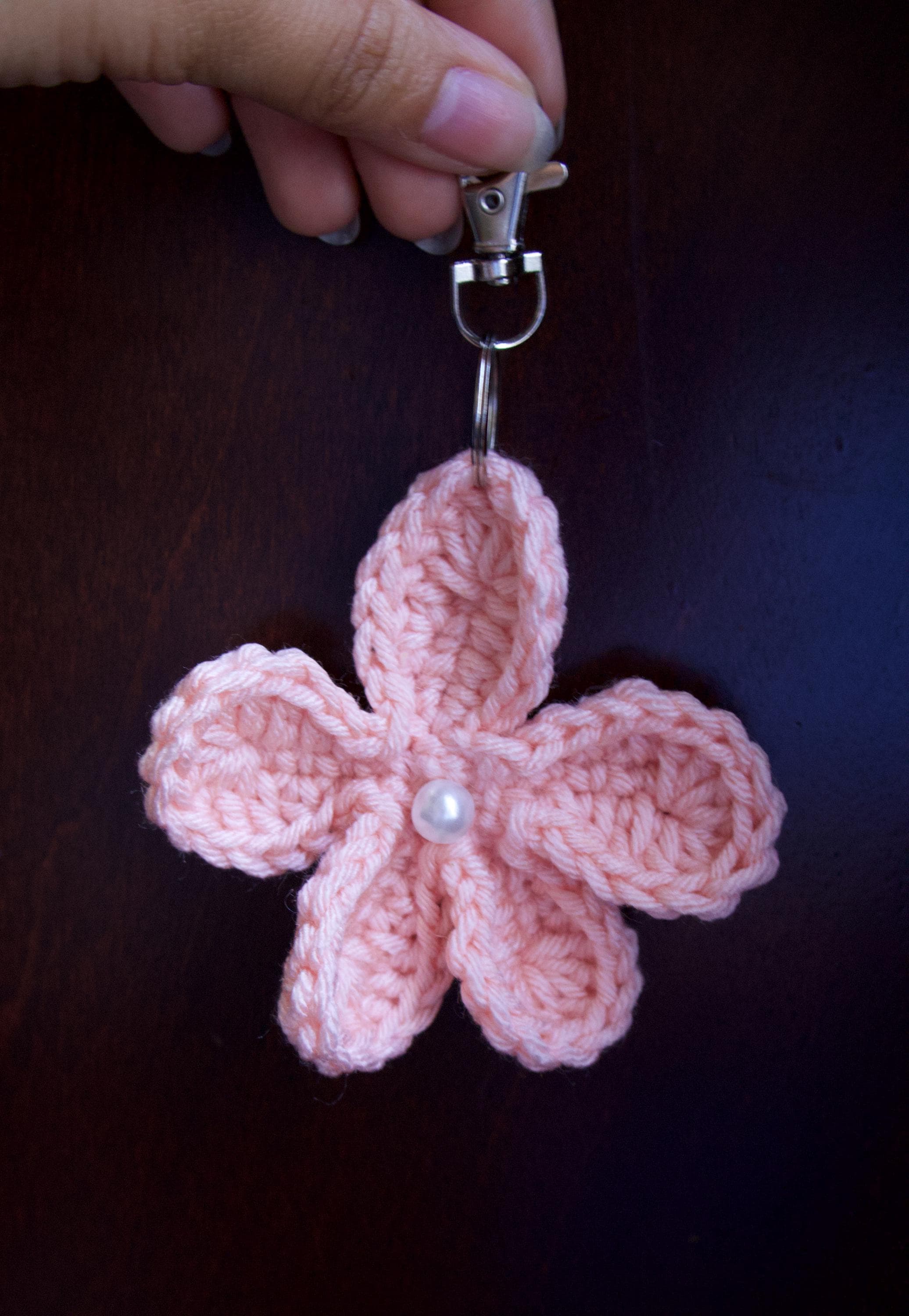Crochet Single Flower Keychain/Purse Charm