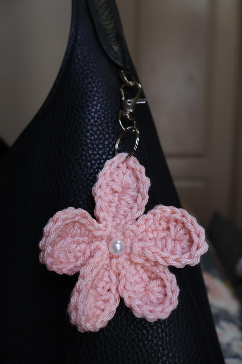Crochet Single Flower Keychain/Purse Charm