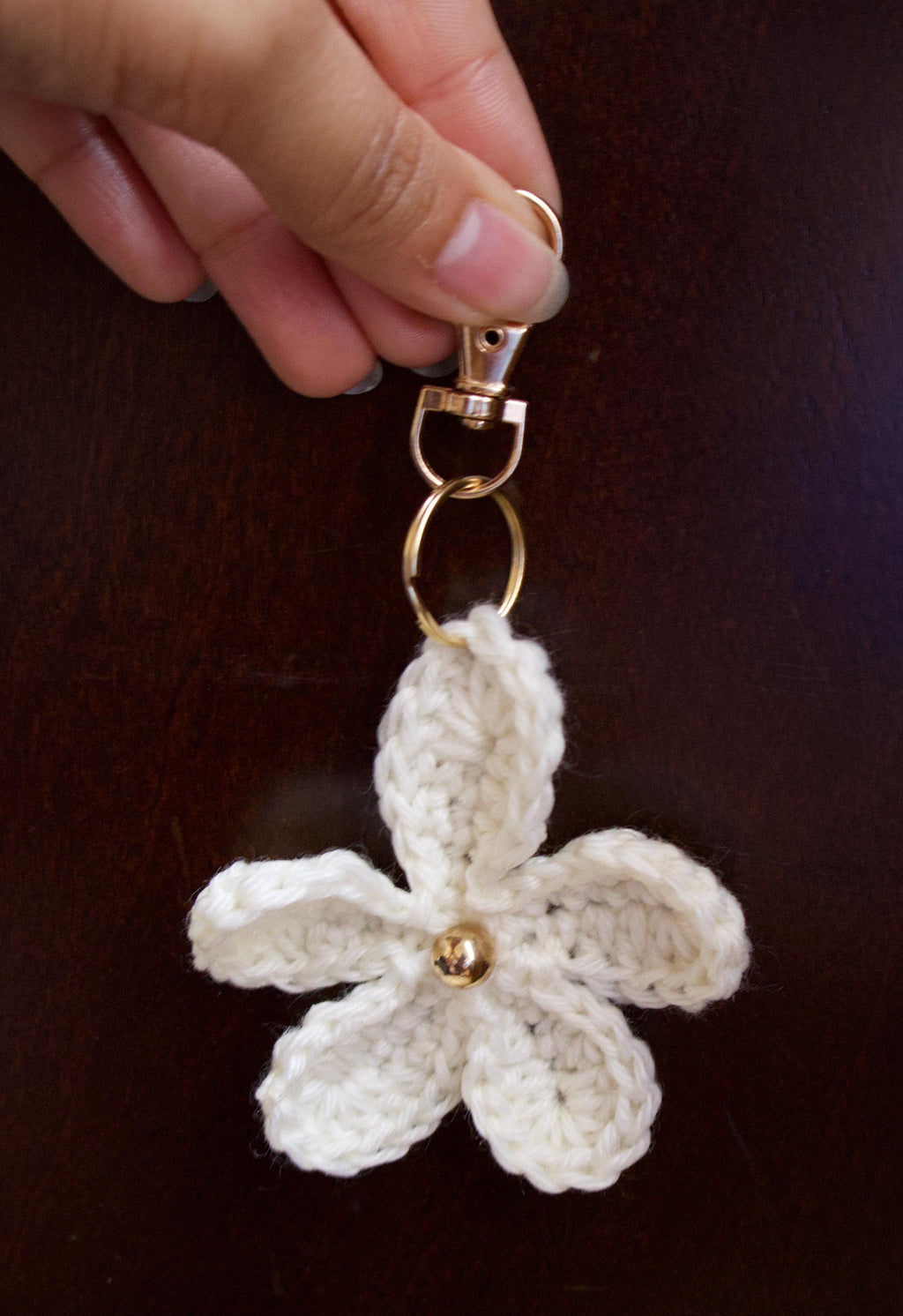 Crochet Single Flower Keychain/Purse Charm