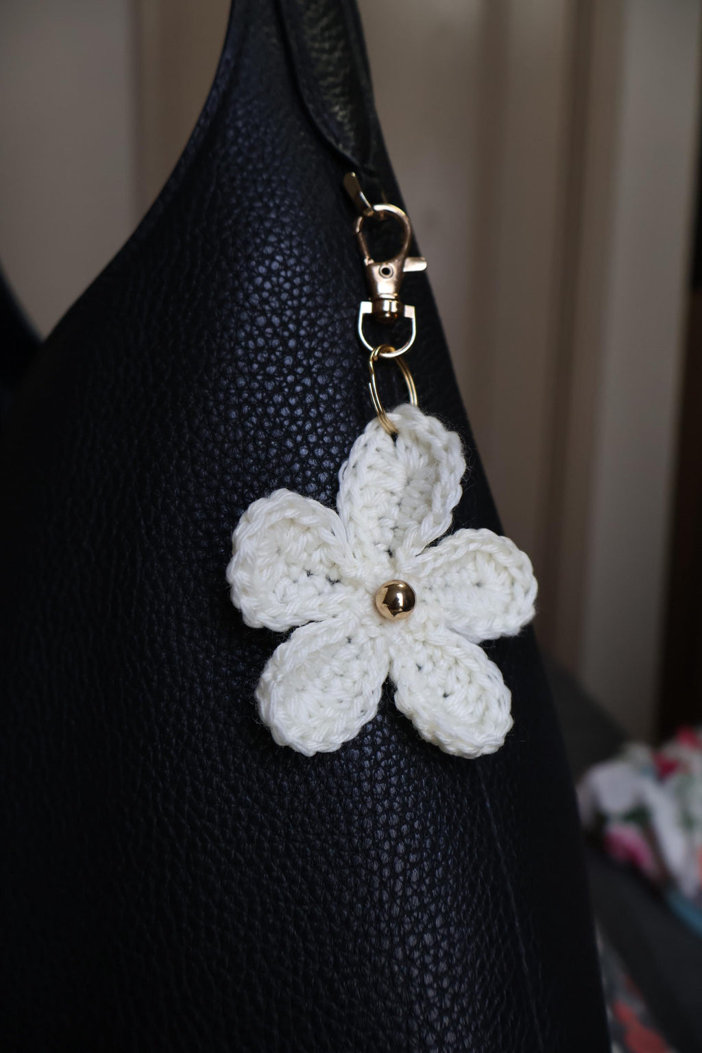 Crochet Single Flower Keychain/Purse Charm