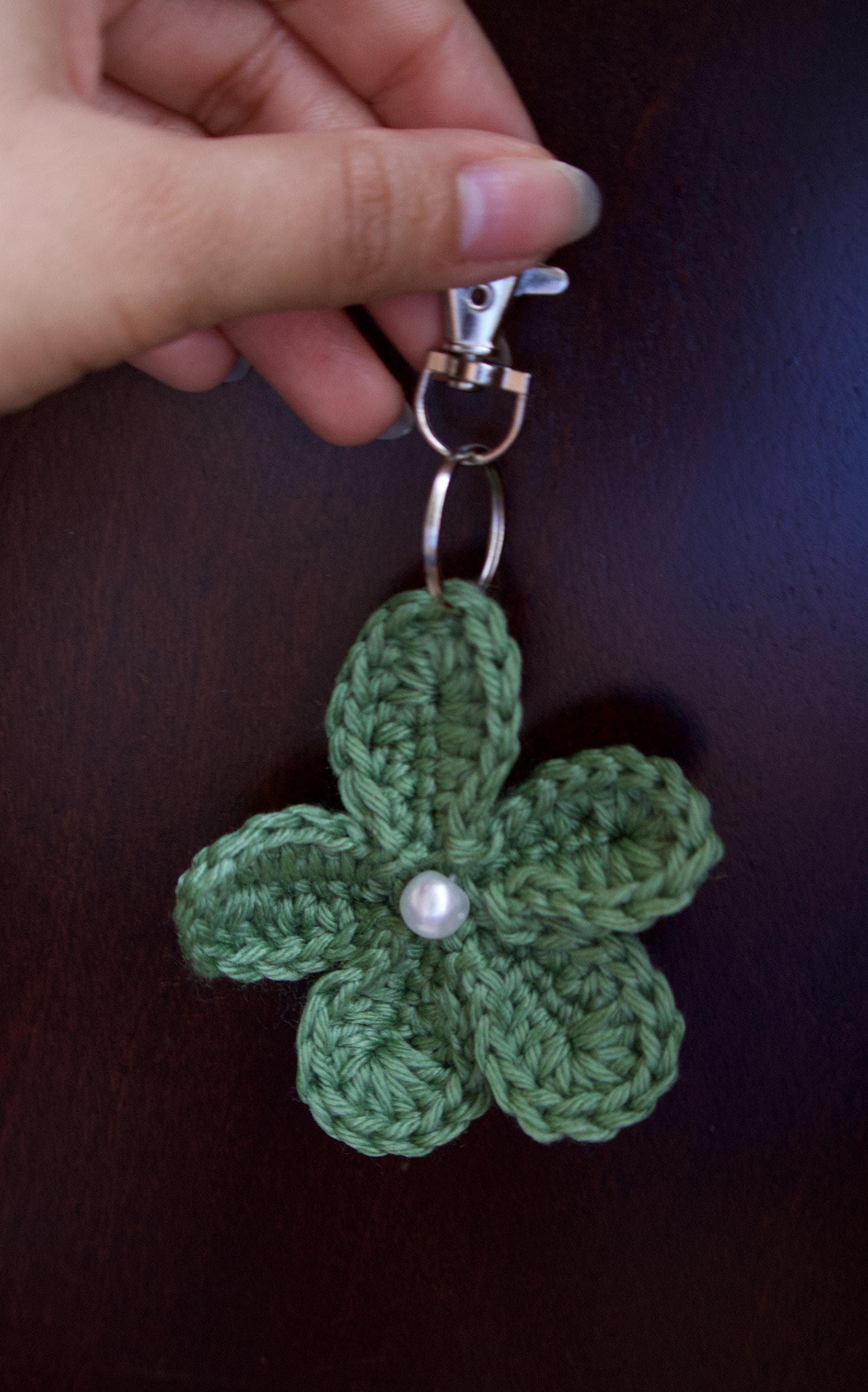 Crochet Single Flower Keychain/Purse Charm