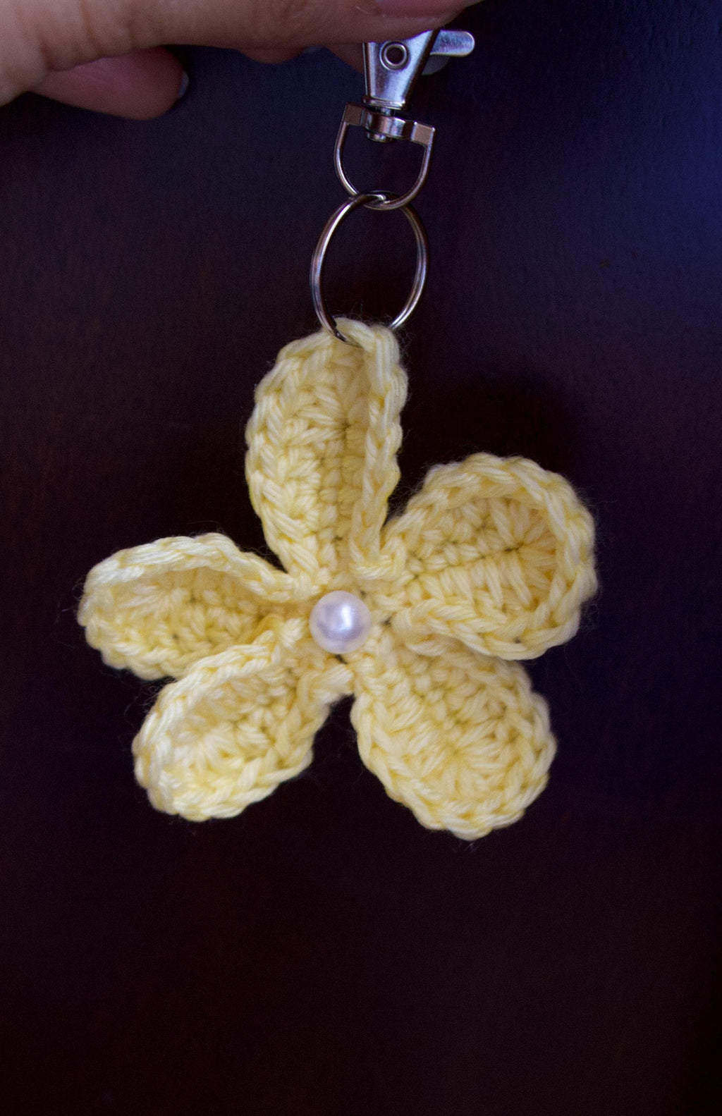 Crochet Single Flower Keychain/Purse Charm
