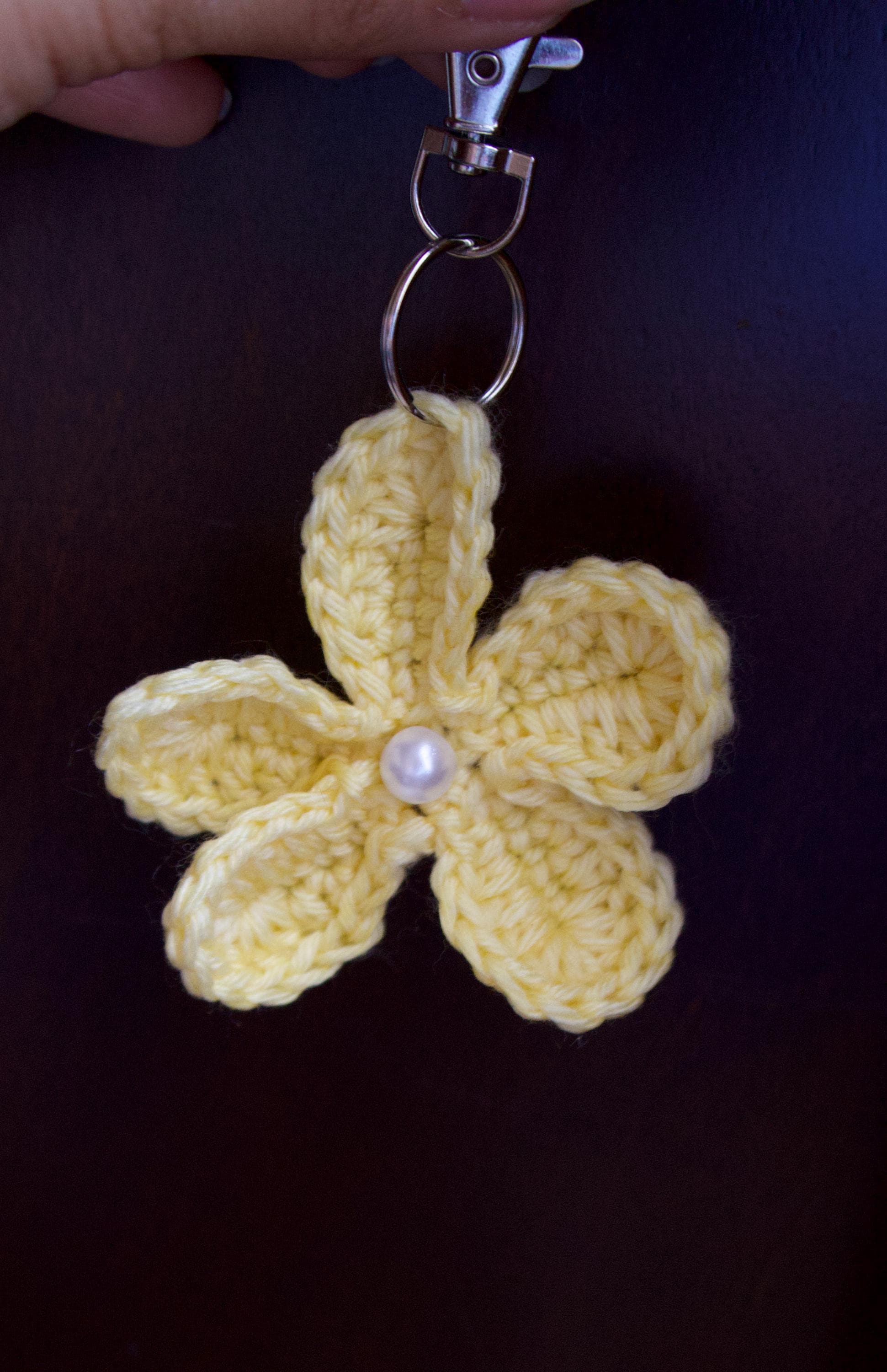 Crochet Single Flower Keychain/Purse Charm